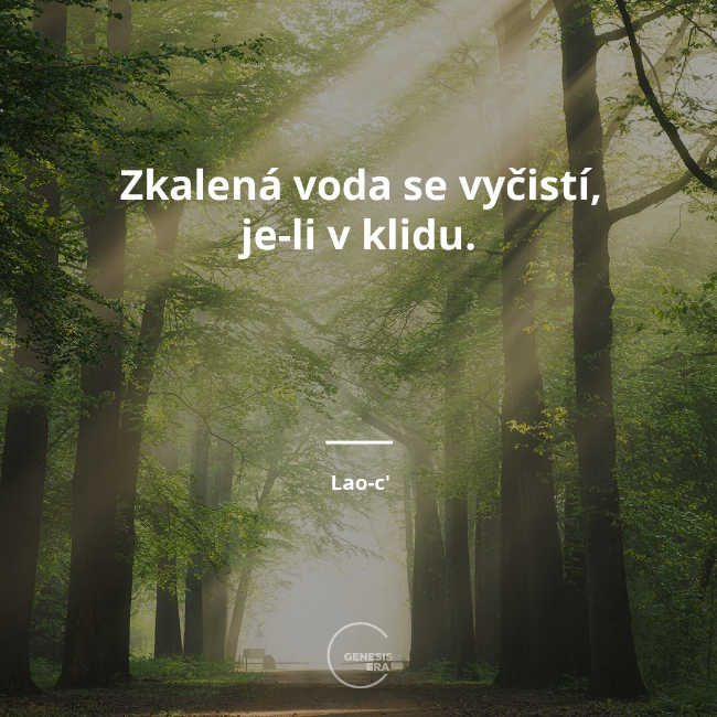 Zkalená voda se vyčistí, je-li v klidu. | Lao-c'